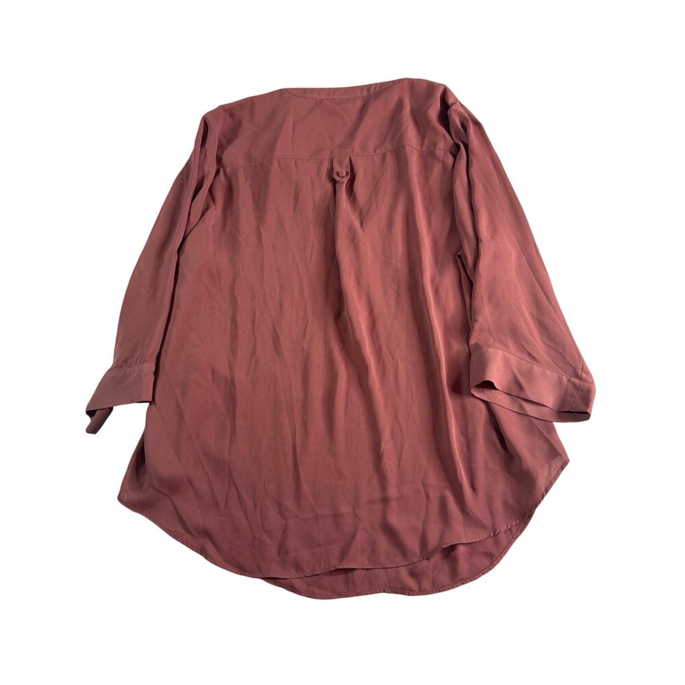 Torrid Harper Blouse Size 1 1X Mauve Pink V Neck Long Sleeve Tunic Top - Picture 2 of 8